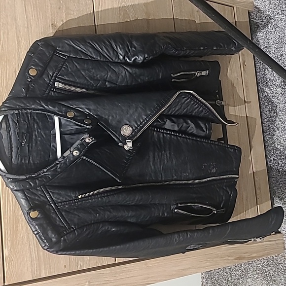 Black Leather Coat - Picture 1 of 2